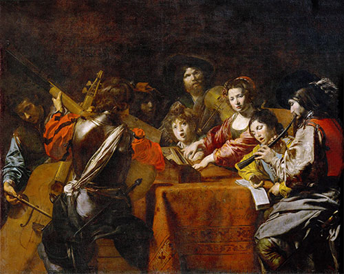 Concert with Eight People, c.1628/30 | Valentin de Boulogne | Giclée Canvas Print