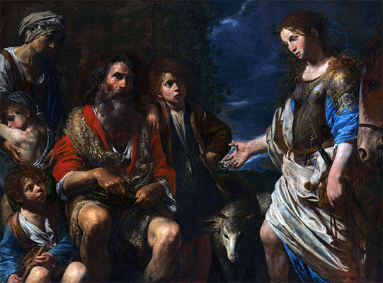 Valentin de Boulogne | Erminia and the Shepherds, c.1630 | Giclée Canvas Print