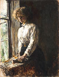 Nahe des Fensters, 1886 von Valentin Serov | Leinwand Kunstdruck