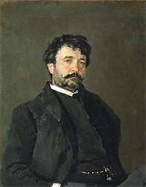 Porträt des italienischen Sängers Angelo Mazini, 1890 von Valentin Serov | Leinwand Kunstdruck