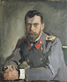 Porträt von Kaiser Nikolaus II, 1900 von Valentin Serov | Leinwand Kunstdruck
