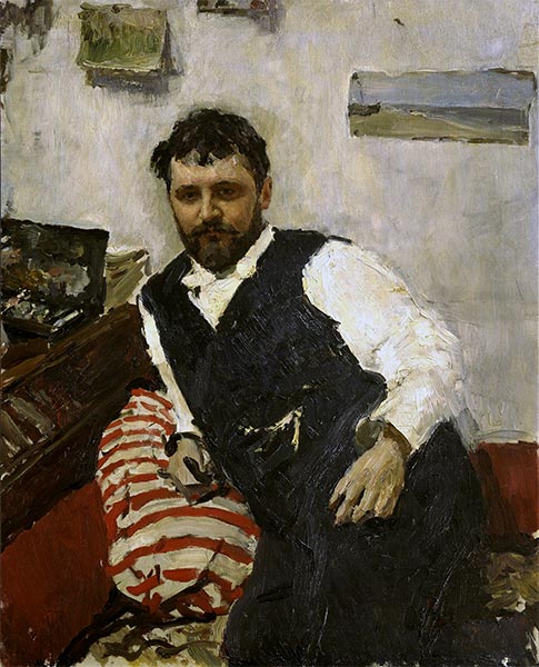 Porträt des Künstlers K. A. Korovin, 1891 | Valentin Serov | Giclée Leinwand Kunstdruck