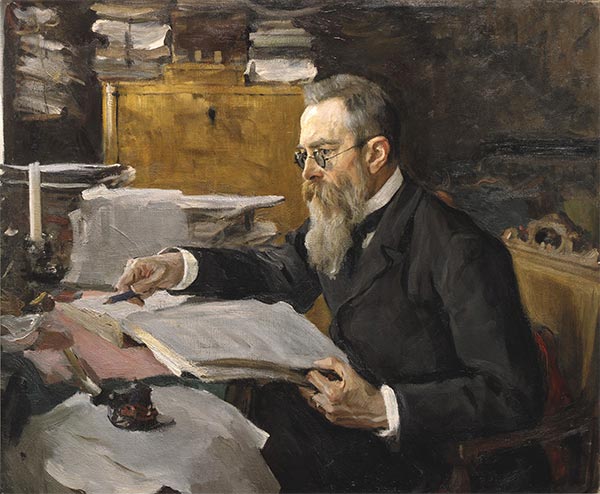Valentin Serov | Porträt des Komponisten Rimsky-Korsakov, 1898 | Giclée Leinwand Kunstdruck