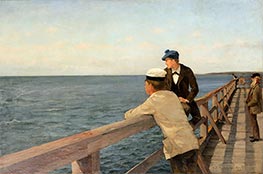Pfostenbrücke Eckerö, 1883 von Victor Westerholm | Leinwand Kunstdruck