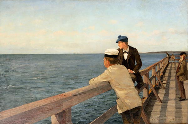 Pfostenbrücke Eckerö, 1883 | Victor Westerholm | Giclée Leinwand Kunstdruck