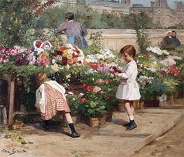 The Young Flower Seller, Undated von Victor Gabriel Gilbert | Leinwand Kunstdruck