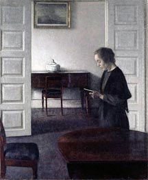 Interior with a Lady Reading | Hammershoi | Painting Reproduction