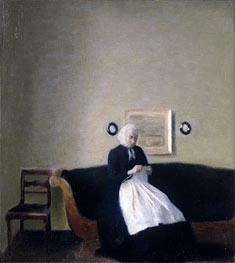 Interior with the Artist's Mother | Hammershoi | Painting Reproduction