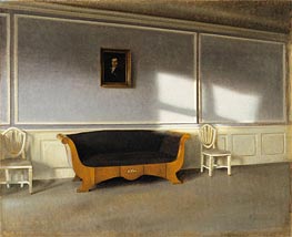 Sonnenschein im Wohnzimmer III, 1903 von Hammershoi | Leinwand Kunstdruck