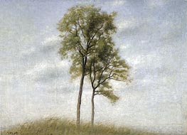 Unge Ege (Young Oak Trees), 1907 von Hammershoi | Leinwand Kunstdruck