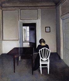 Hammershoi | Interior with Ida in a White Chair | Giclée Canvas Print