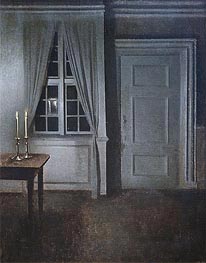 Interior with Two Candles, 1904 von Hammershoi | Leinwand Kunstdruck