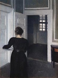 Ida in an Interior, 1904 von Hammershoi | Leinwand Kunstdruck