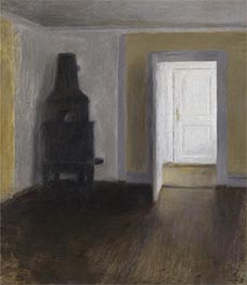 Die weiße Tür, 1888 von Hammershoi | Leinwand Kunstdruck
