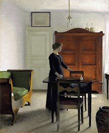 Ida in Interieur, 1897 von Hammershoi | Leinwand Kunstdruck