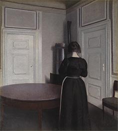 Innere, 1899 von Hammershoi | Leinwand Kunstdruck