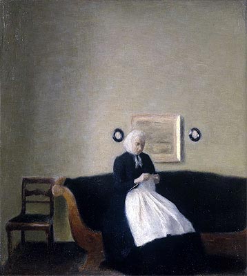 Hammershoi | Interior with the Artist's Mother, 1889 | Giclée Canvas Print
