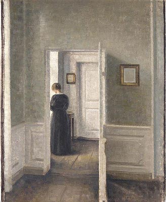 Hammershoi | A Woman in an Interior, 1913 | Giclée Canvas Print