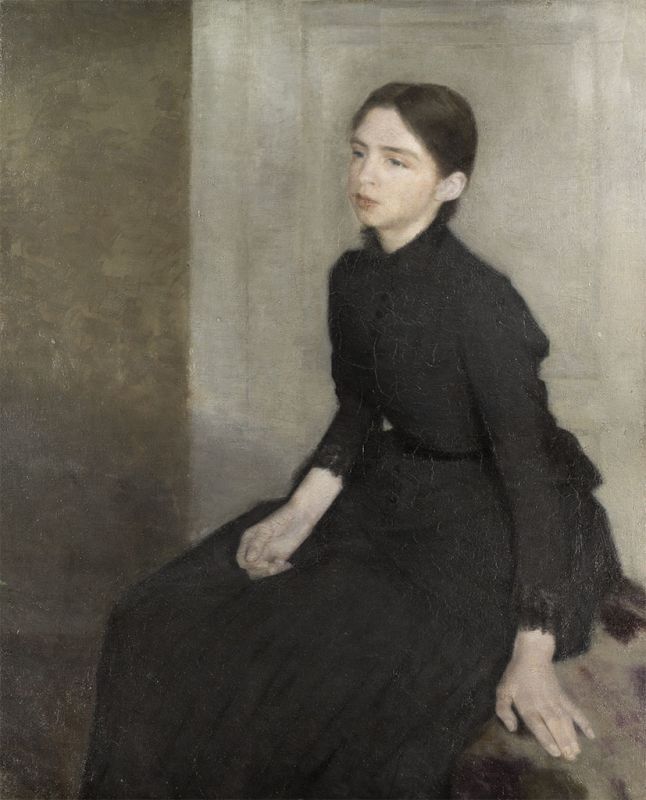 Portrait of a Young Woman. The Artist's Sister Anna, 1885 | Hammershoi | Giclée Canvas Print