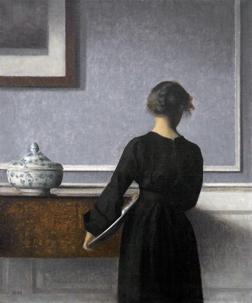 Interieur. Junge Frau von hinten gesehen, c.1904 | Hammershoi
