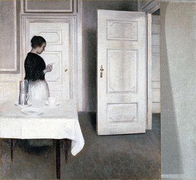 Interior with a Woman Reading a Letter, Strandgade 30, 1899 | Hammershoi | Giclée Leinwand Kunstdruck
