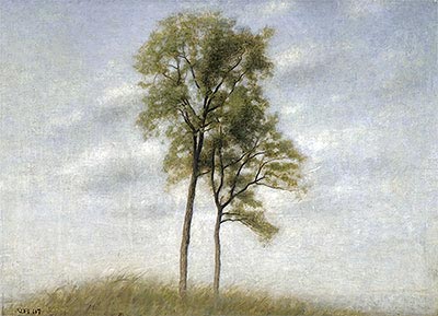 Unge Ege (Young Oak Trees), 1907 | Hammershoi | Giclée Leinwand Kunstdruck