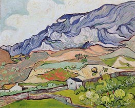 Les Alpilles, Mountainous Landscape, Saint-Remy, 1889 von Vincent van Gogh | Leinwand Kunstdruck