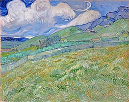 Berglandschaft hinter dem Krankenhaus Saint-Paul, 1889 von Vincent van Gogh | Leinwand Kunstdruck
