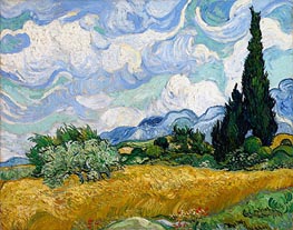 Wheat Field with Cypresses | Vincent van Gogh | Painting Reproduction
