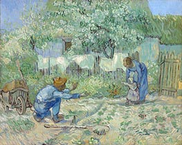 First Steps (after Millet), 1890 von Vincent van Gogh | Leinwand Kunstdruck