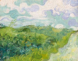 Green Wheat Fields, May 1890 von Vincent van Gogh | Leinwand Kunstdruck