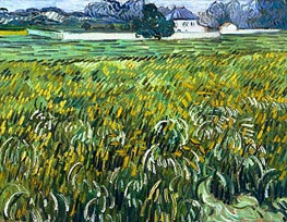 Wheat Field at Auvers with White House | Vincent van Gogh | Painting Reproduction
