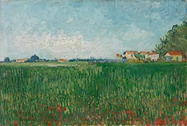 Vincent van Gogh | Farmhouses in a Wheat Field Near Arles, 1888 | Giclée Canvas Print