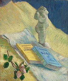 Plaster Statuette, a Rose and Two Novels | Vincent van Gogh | Painting Reproduction