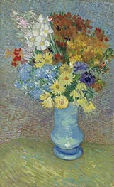 Blumen in blauen Vase, 1887 von Vincent van Gogh | Leinwand Kunstdruck