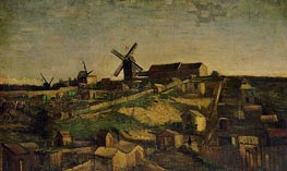 Der Hügel von Montmartre, 1886 von Vincent van Gogh | Leinwand Kunstdruck