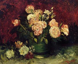 Bowl with Peonies and Roses | Vincent van Gogh | Painting Reproduction