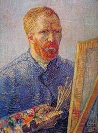 Self Portrait at the Easel, c.1887/88 by Vincent van Gogh | Canvas Print