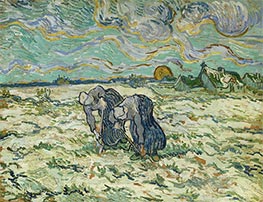Zwei Bäuerinnen, 1890 von Vincent van Gogh | Leinwand Kunstdruck