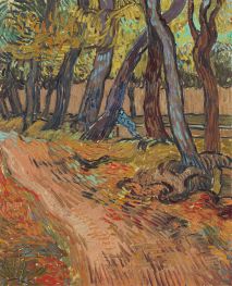 Pfad im Garten des Asyls, 1889 von Vincent van Gogh | Leinwand Kunstdruck