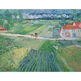 Landscape with Carriage and Train in the Background, 1890 - Vincent van Gogh