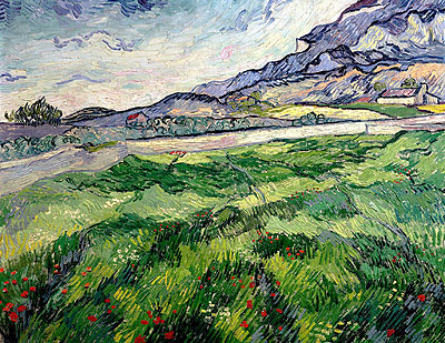 Green Wheat Field, 1889 | Vincent van Gogh | Giclée Leinwand Kunstdruck
