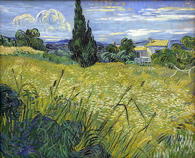 Green Wheat Field with Cypress, 1889 | Vincent van Gogh | Giclée Leinwand Kunstdruck