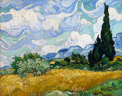 Wheat Field with Cypresses, 1889 | Vincent van Gogh | Giclée Canvas Print