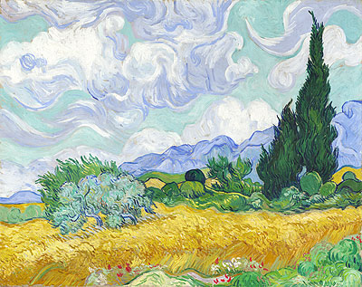 Wheatfield with Cypresses, 1889 | Vincent van Gogh | Giclée Leinwand Kunstdruck