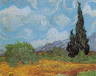 Wheat Field with Cypresses, 1889 | Vincent van Gogh | Giclée Leinwand Kunstdruck