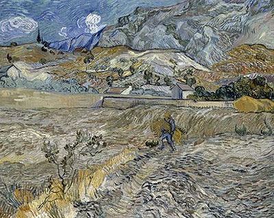 Enclosed Wheat Field with Peasant, 1889 | Vincent van Gogh | Giclée Leinwand Kunstdruck