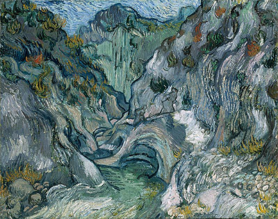 Les Peiroulets Ravine, 1889 | Vincent van Gogh | Giclée Leinwand Kunstdruck