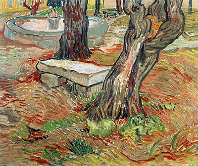 The Stone Bench in Garden of Saint-Paul Hospital, 1889 | Vincent van Gogh | Giclée Canvas Print
