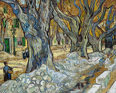 The Large Plane Trees (Road Menders at Saint-Remy), 1889 | Vincent van Gogh | Giclée Canvas Print